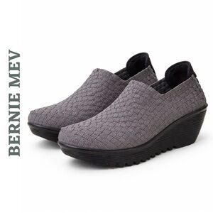 Bernie Mev Woven Wedge Shoes Grey Size 38 Comfort